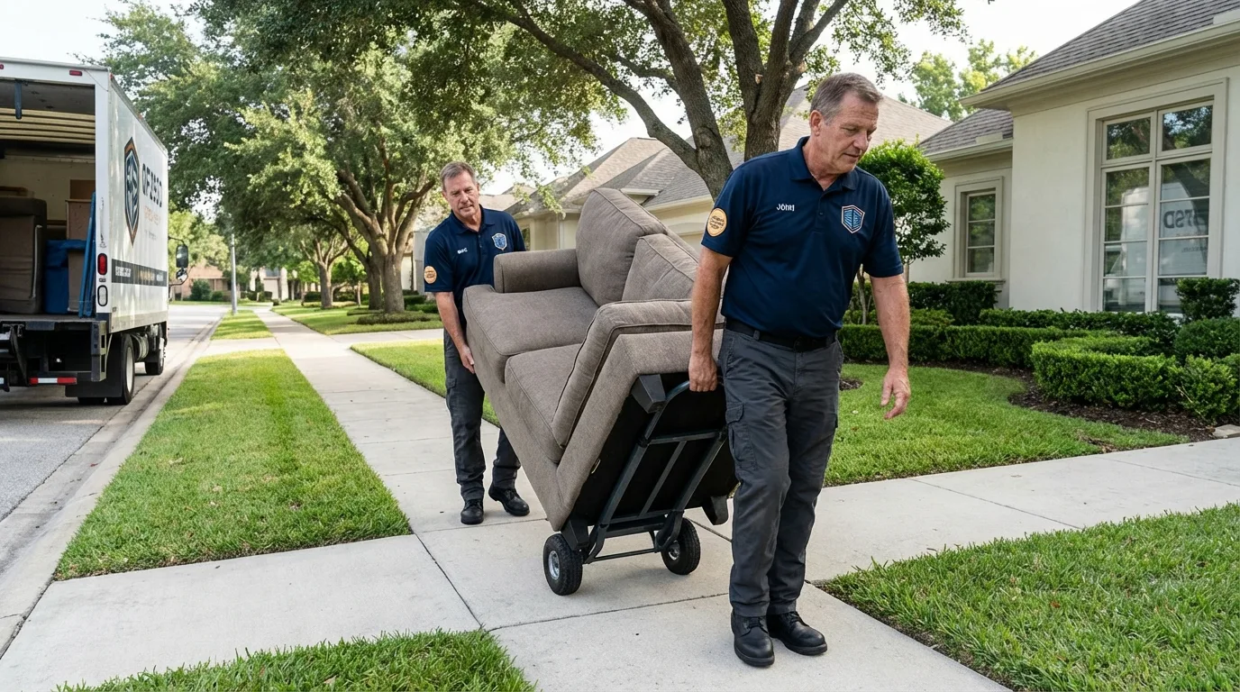Local residential moving crew loading furniture in Junction City, KY